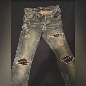 Amiri MX1 distressed skinny jeans
